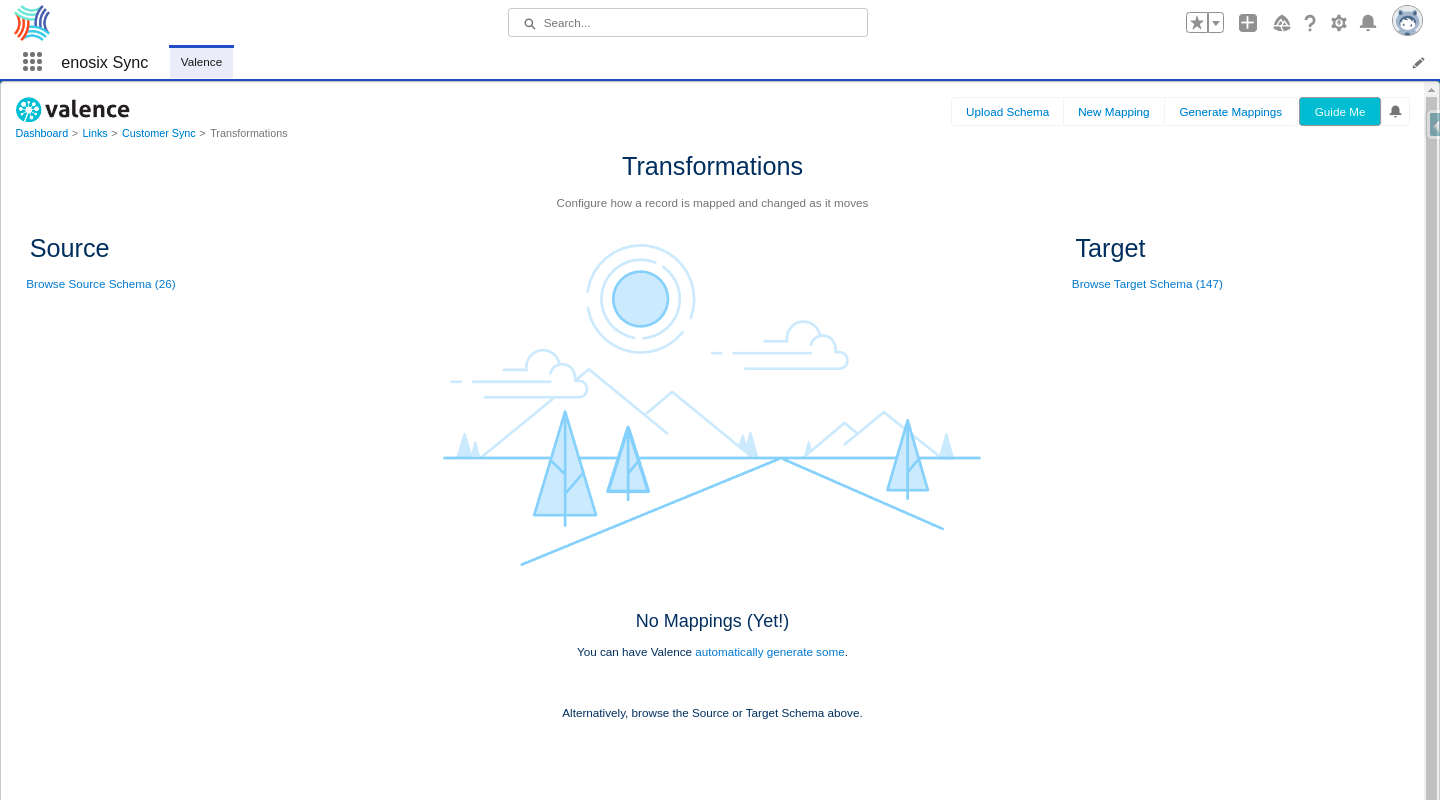 Transformations screen